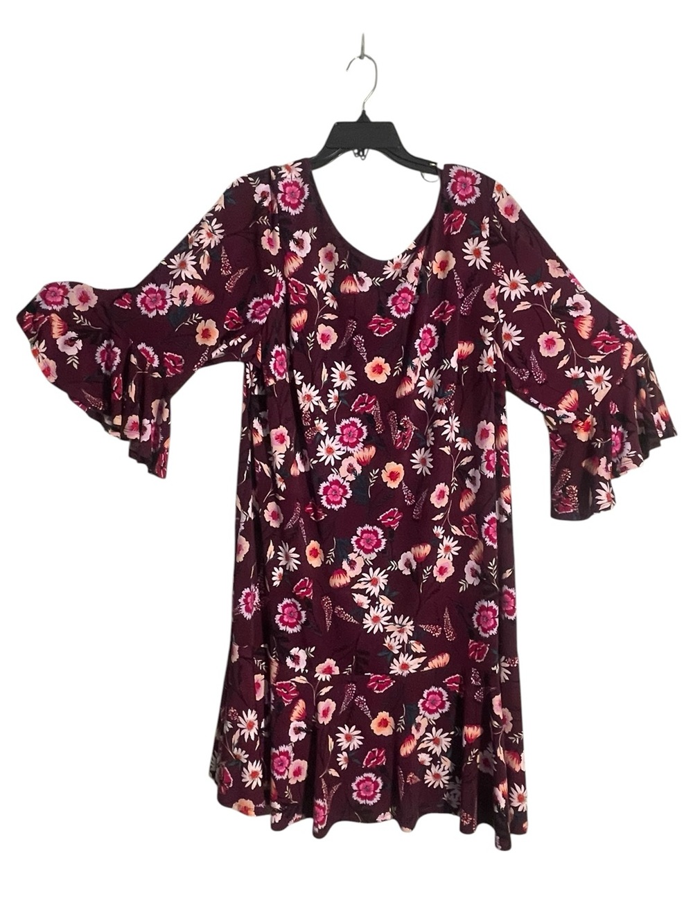 Eliza J fit and flare floral midi dress with bell sleeves. Size 18 W GUC - Picture 2 of 10